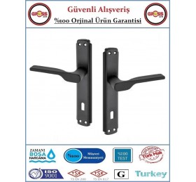 Lüx 2019 Mat Siyah İç Oda Kapı Kolu - 1 Takım Ön ve Arka