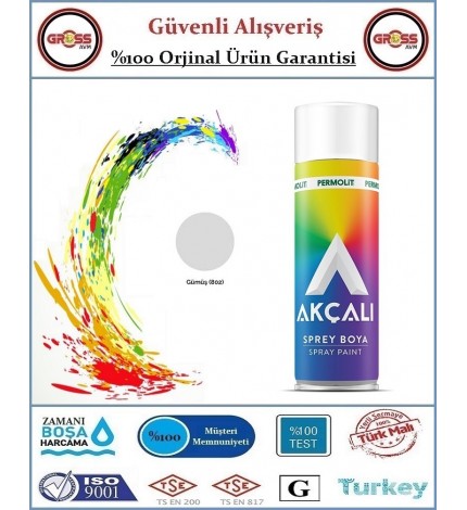 Akçalı Sprey Boya - 400ML Tam Dolum - Gümüş