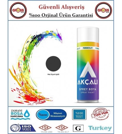 Akçalı Sprey Boya - 400ML Tam Dolum - Mat Siyah