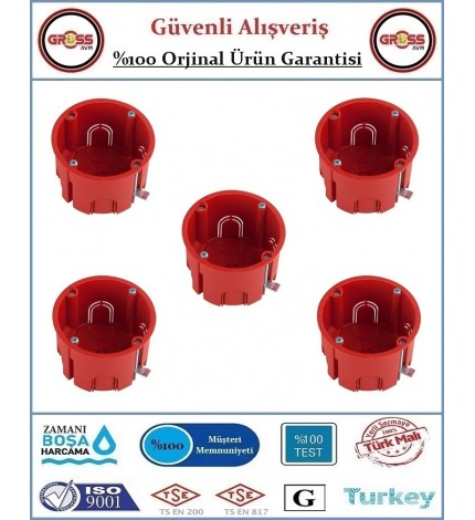 Alçıpan Anahtar Priz Kasası - 5 Adet