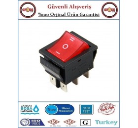 Geniş Işıklı 1-0-2 Anahtar - Kırmızı