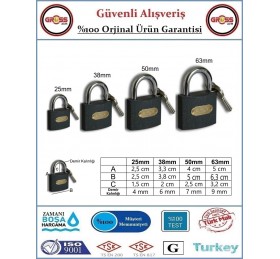 Asma Kilit 25mm GRİ