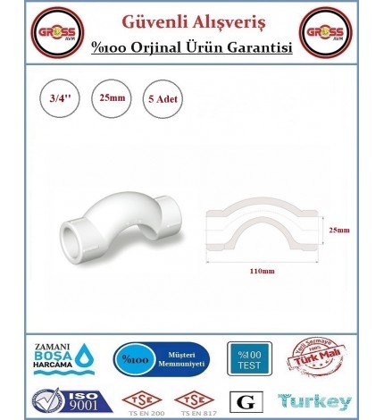 Fırat PPRC Kavis Atlama - 25mm - 5 Adet