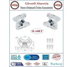 Plastik Açılı Köşe Çektirme - Şeffaf Kelebek Bağlantı Elemanı - 10 Adet