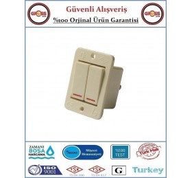 Bakalit İkili Anahtar - Aç Kapa - Krem