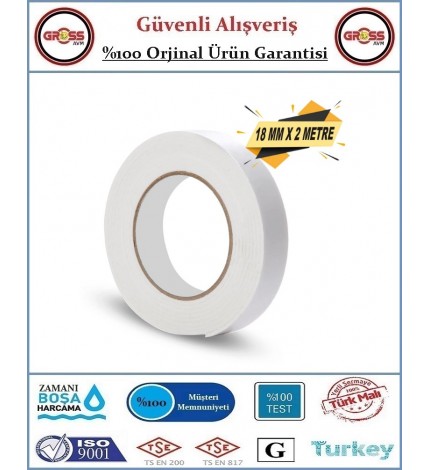 Çift Taraflı Köpük Bant 18x2 Metre