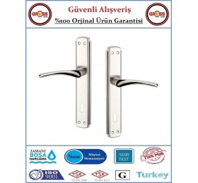 Bravo İç Oda Kapı Kolu - Nikel Kaplama - 1 Takım Ön ve Arka