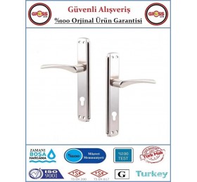 Bravo Yale Dış Çelik Kapı Kolu - Mat Nikel Kaplama - 1 Takım Ön ve Arka