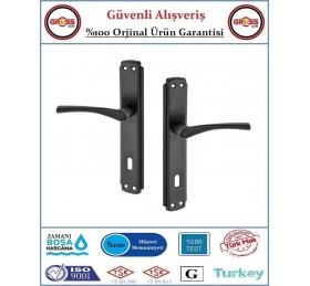 Bravo İç Oda Kapı Kolu - Mat Siyah - 1 Takım Ön ve Arka