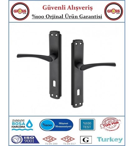 Bravo İç Oda Kapı Kolu - Mat Siyah - 1 Takım Ön ve Arka