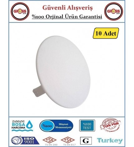 Buat Kapağı Bombeli - Beyaz - 10 Adet