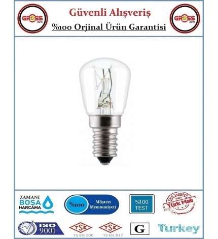 Buzdolabı Ampulü E14 İnce Duy 15W