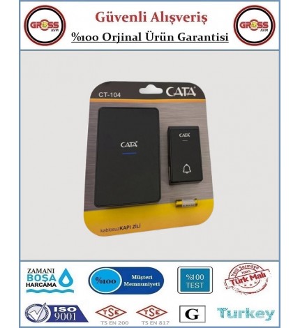 Cata Kablosuz Uzaktan Kumandalı Zil - Orjinal Ürün - Siyah