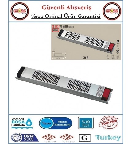 Cata 2677 Led Trafo Süper Slim Fansız - 21 Amper