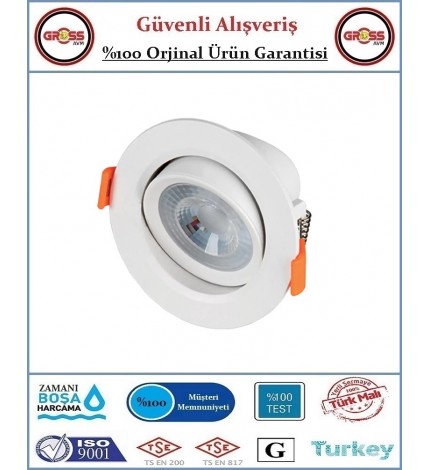 Cata Cob LED Spot Armatür - Orjinal - 7 Watt - Beyaz Cata Cob LED Spot Armatür - Orjinal - 7 Watt - Beyaz