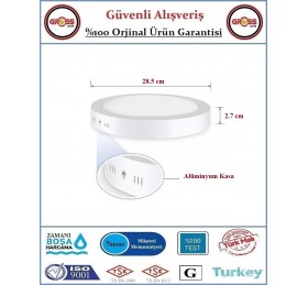 Cata Sıva Üstü LED Armatür Beyaz - 30 Watt - 3200 Lümen - Beyaz Işık