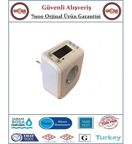 Cata Dijital Zaman Ayarlı Priz - 8 Program - 3500 W