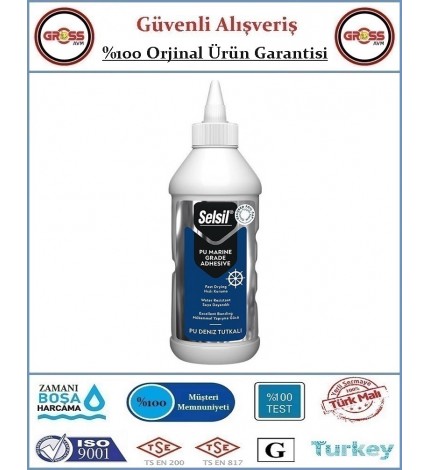 Selsil PU Deniz Tutkalı 500gr - Suya Dayanıklı - Poliüretan - Şeffaf
