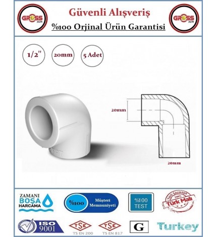 Fırat PPRC 90 Derece Dirsek - 20mm - 5 Adet