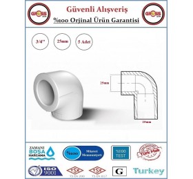 Fırat PPRC 90 Derece Dirsek - 25mm - 5 Adet