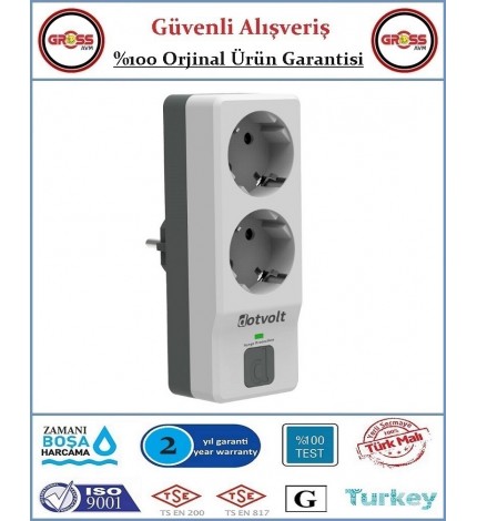 Dotvolt Akım Korumalı Priz - İkili