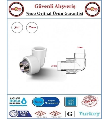 Fırat PPRC Dış Dişli Dirsek - 25mm - 3/4''