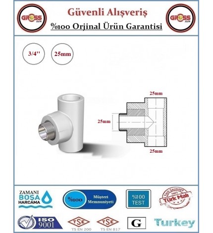 Fırat PPRC Dış Dişli TE - 25mm - 3/4''