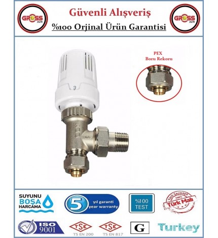 E.C.A Termostatik Pex-Al Köşe Radyatör Vanası