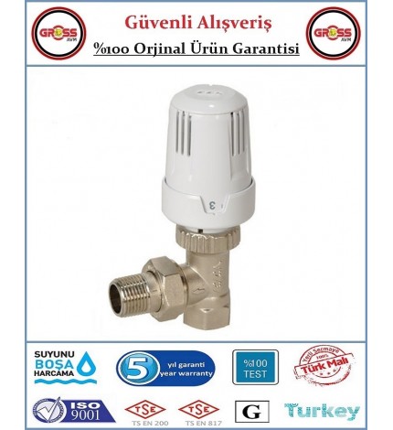 E.C.A Termostatik Köşe Radyatör Vanası