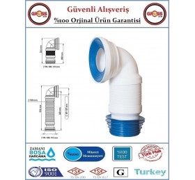 Körüklü Eksantrik Kada Klozet Gideri - Telli - Dirsekli