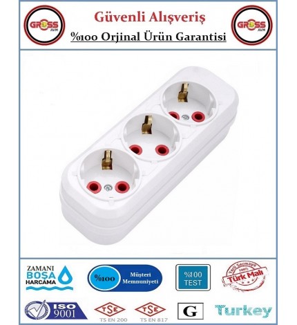 Fetih Üçlü Topraklı Grup Priz Klemensli - Kablosuz