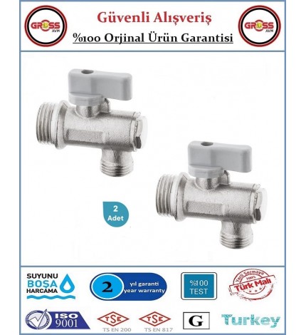 Küresel Taharet Musluğu - Ara Musluk - %100 Prinç - 2 Adet