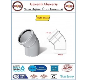 Fırat PVC 45 Derece Dirsek - 50mm 