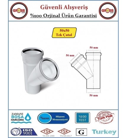 Fırat PVC Tek Çatal - 50x50