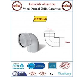 Fırat PVC 90 Derece Dirsek - 50mm 