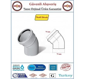 Fırat PVC 45 Derece Dirsek - 75mm 
