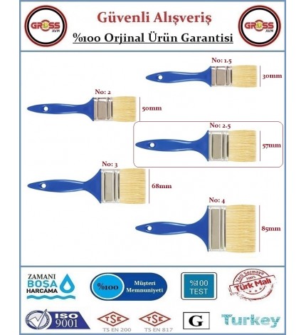 Aldeko Plastik Saplı Kestirme Boya Fırçası - No: 2.5