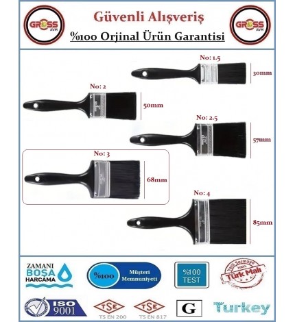 Aldeko Plastik Saplı Yağlı Boya Fırçası - No: 3