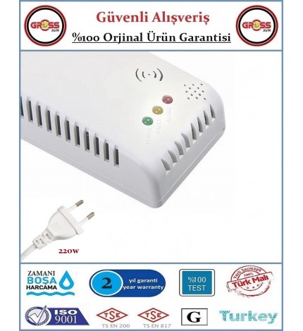İtek Gaz Dedektörü - Doğalgaz Alarm Dedektörü - 220W