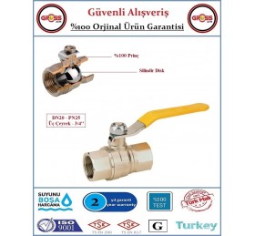 Küresel Doğal Gaz Vanası - %100 Prinç - 3/4''