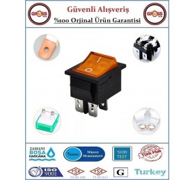 Geniş Işıklı 0-1 Difaze Aç Kapa Anahtar - Sarı