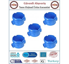 Sıva Altı Geçmeli Anahtar Priz Kasası - Halojen Alev Yaymayan - 5 Adet