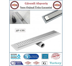 Duş Gider Kanalı - Dönerli Alt Hazne - 304 Paslanmaz Izgara - 40cm