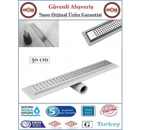 Duş Gider Kanalı - Dönerli Alt Hazne - 304 Paslanmaz Izgara - 50cm