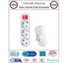 Üçlü Topraklı Anahtarlı Golyat Fiş Priz