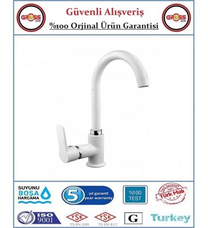 Uzay Gökkuşağı Lavabo Bataryası - 40'lık Kartuş - Beyaz