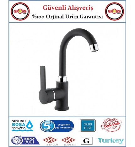 Uzay Gökkuşağı Lavabo Bataryası - 40'lık Kartuş - Siyah