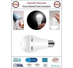 Helios Şarjlı LED Ampul - 9 Watt - 6500K - Beyaz Işık