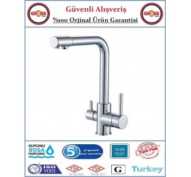 Irmak Su Arıtmalı Mutfak Evye Bataryası - 3 Yollu - Sıcak, Soğuk, Arıtma Çıkışlı