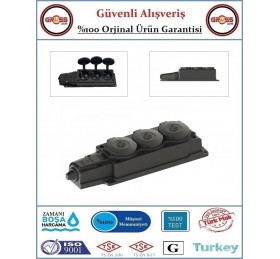 Kauçuk Monofaze 1X16 Amper - 220 Volt Topraklı Üçlü Grup Dişi Fiş